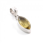 Pure sterling silver lemon quartz fashion pendant